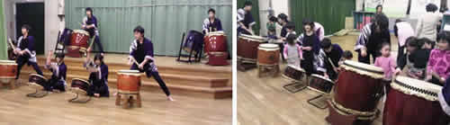 東京都市大学等々力中学校・高等学校　　太鼓部が近隣の保育園で訪問演舞