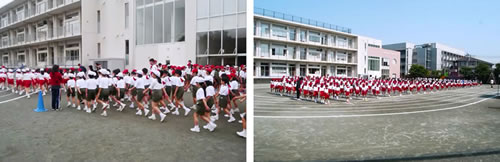 東京都市大学付属小学校　今日も熱心に運動会の練習